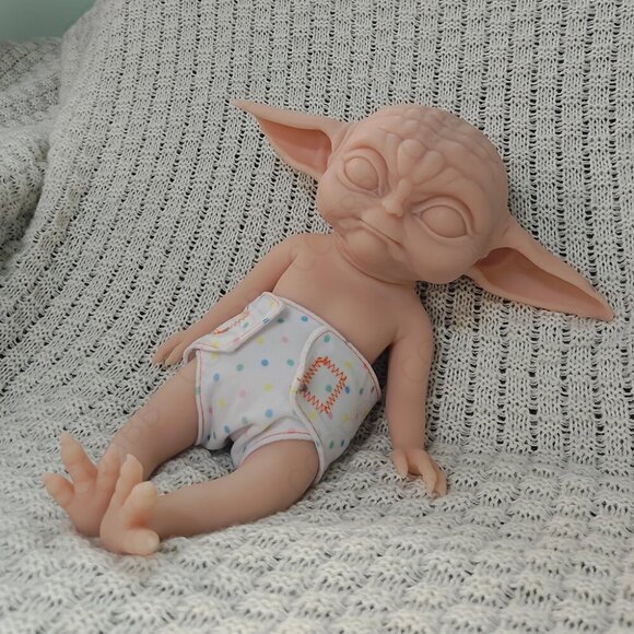 34cm Cute Elf Doll Adorable Platinum Silicone Reborn Baby Girl Doll ​Unpainted - Picture 4 of 13